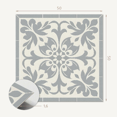 Pvc wall panel square Plant motif on tiles