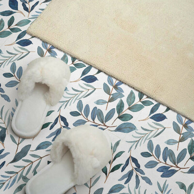 Wall panel square Leaves on a plain background