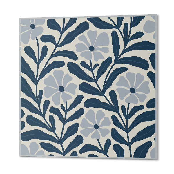 Pvc wall panel square Flower and leaf motif