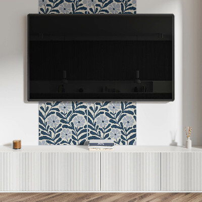 Pvc wall panel square Flower and leaf motif