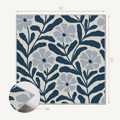 Pvc wall panel square Flower and leaf motif