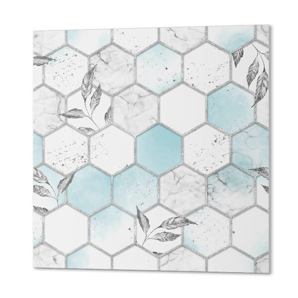 Wall paneling Hexagonal motif with green leaves