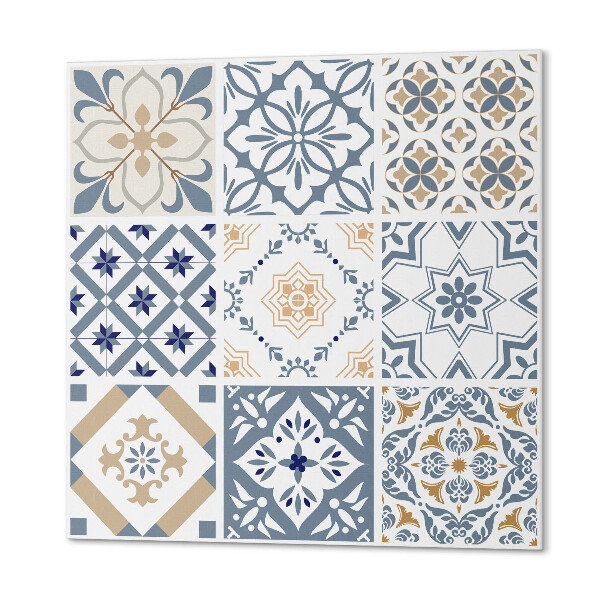 Pvc wall panel square Stylish mosaic tiles in a grid pattern