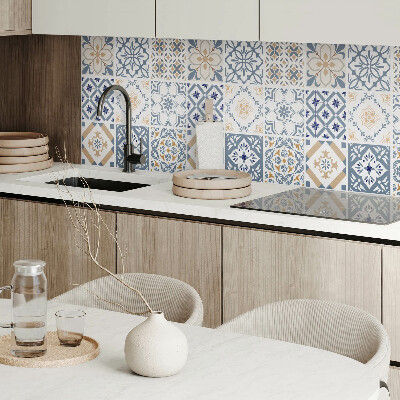 Pvc wall panel square Stylish mosaic tiles in a grid pattern