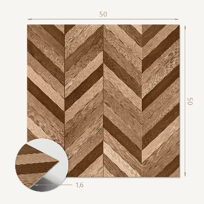Wall panel square Wooden herringbone in classic style