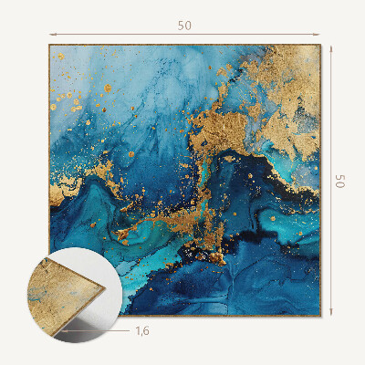 Wall panel square Water inspired abstraction