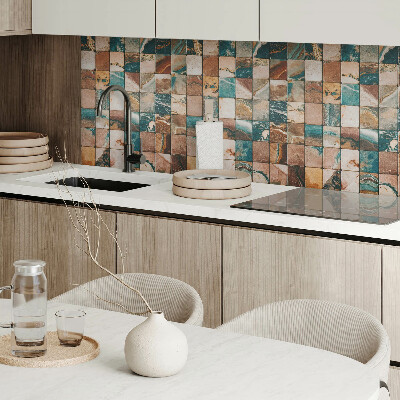 Wall panel square Mosaic tiles in a natural look