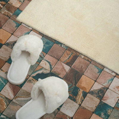 Wall panel square Mosaic tiles in a natural look