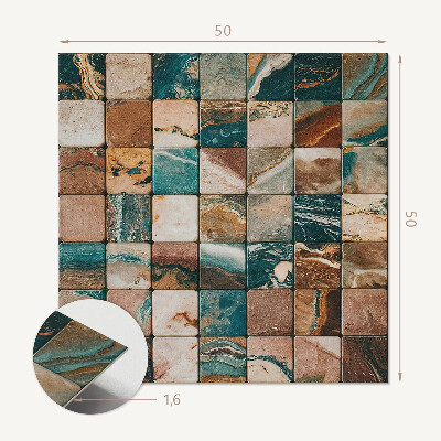 Wall panel square Mosaic tiles in a natural look