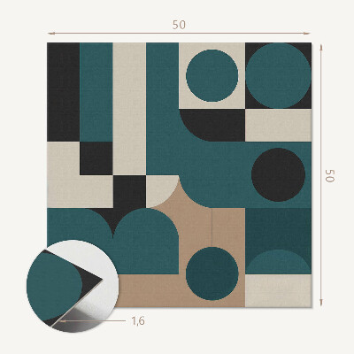 Wall panel square Intriguing shapes in an abstract composition