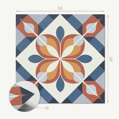 Pvc wall panel square Stylish geometric floral pattern