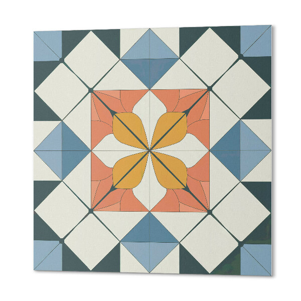 Wall panel square Geometry in a floral version