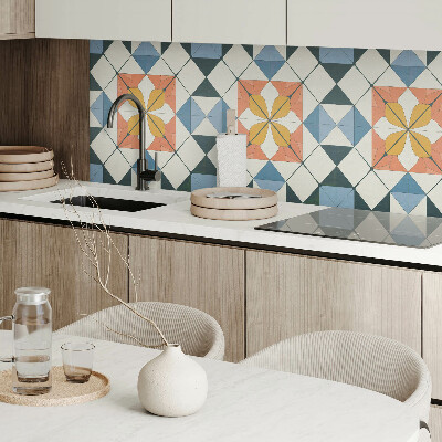 Wall panel square Geometry in a floral version
