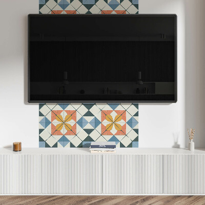 Wall panel square Geometry in a floral version
