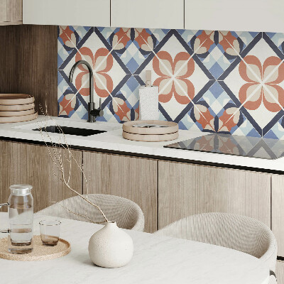 Wall paneling Balanced floral motif in geometric arrangement