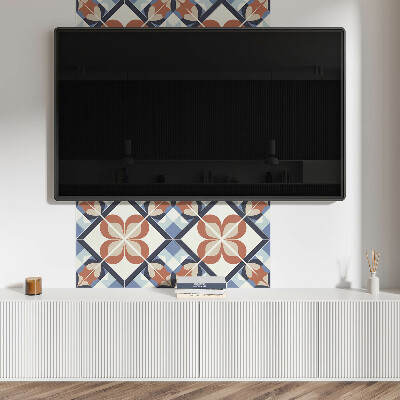 Wall paneling Balanced floral motif in geometric arrangement