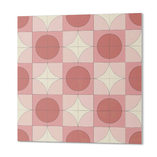 Wall panel square Circles with flowers motif