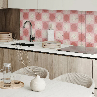 Wall panel square Circles with flowers motif