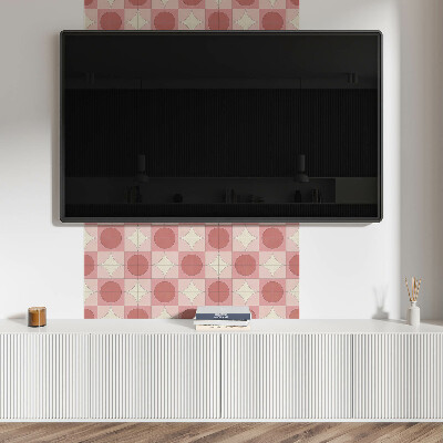 Wall panel square Circles with flowers motif
