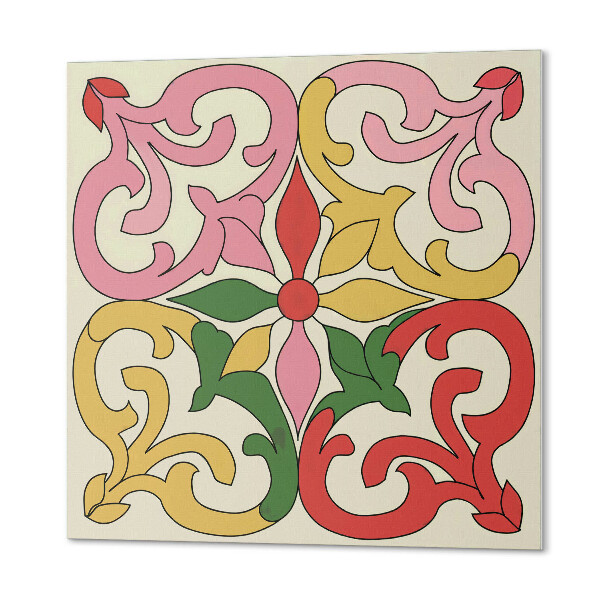 Wall paneling Flowers surrounded by elegant ornaments