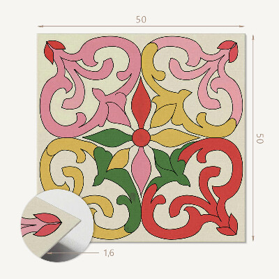 Wall paneling Flowers surrounded by elegant ornaments