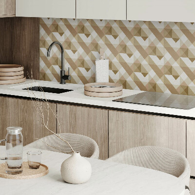 Pvc wall panel square Geometric motif in shades of nature