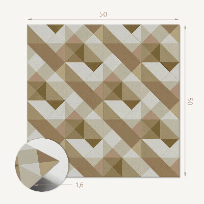 Pvc wall panel square Geometric motif in shades of nature