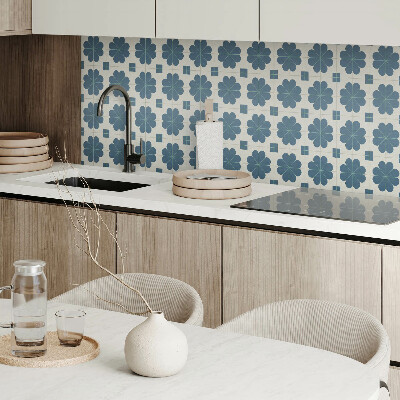 Wall paneling Check with floral accent