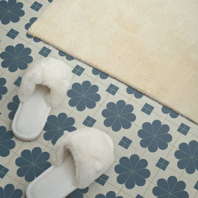 Wall paneling Check with floral accent