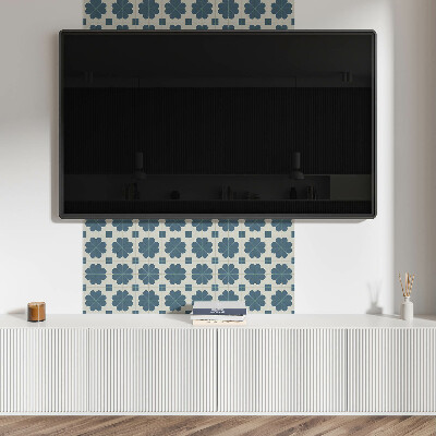 Wall paneling Check with floral accent