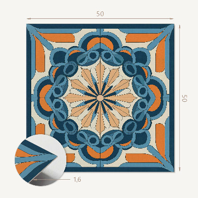 Pvc wall panel square Floral pattern in mandala style