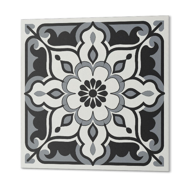 Wall panel square Ornaments with a floral accent
