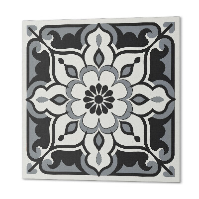 Wall panel square Ornaments with a floral accent