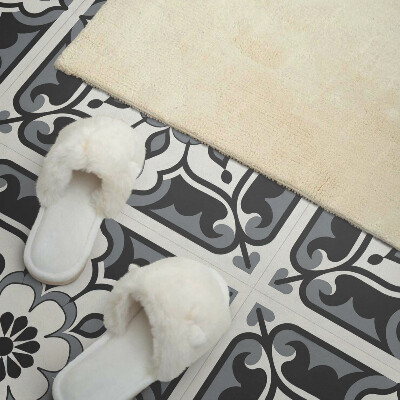Wall panel square Ornaments with a floral accent