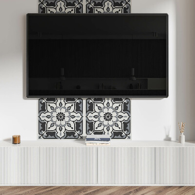 Wall panel square Ornaments with a floral accent