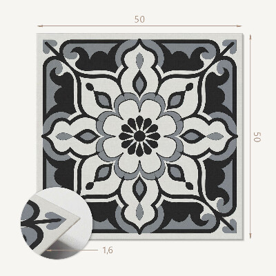 Wall panel square Ornaments with a floral accent