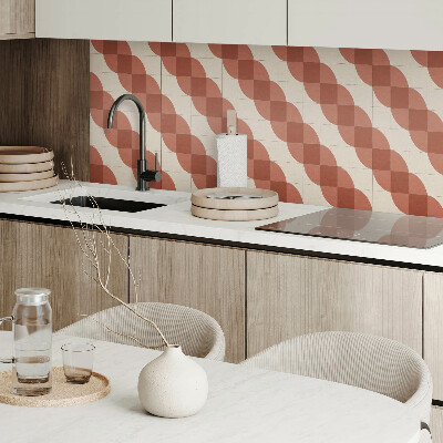 Wall panel square Stylish geometric wavy pattern