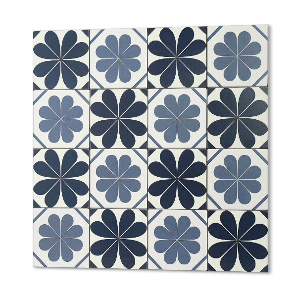 Wall panel square Flower pattern on ceramic tiles
