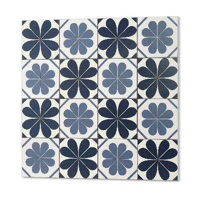 Wall panel square Flower pattern on ceramic tiles