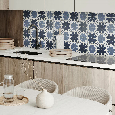 Wall panel square Flower pattern on ceramic tiles