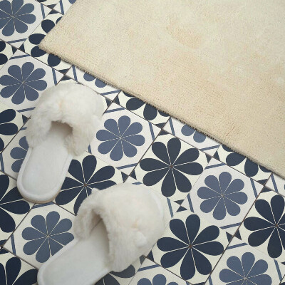 Wall panel square Flower pattern on ceramic tiles