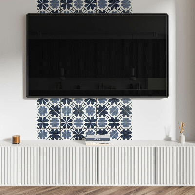 Wall panel square Flower pattern on ceramic tiles