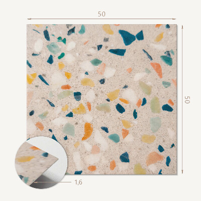 Wall panel square Mosaic with intense colors