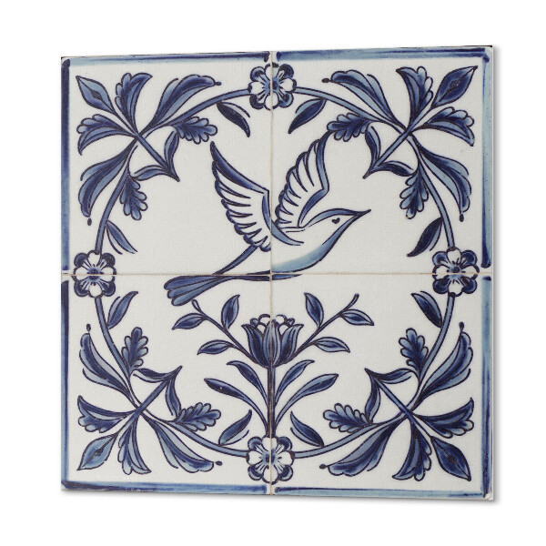 Wall paneling Graphic of a bird surrounded by flora