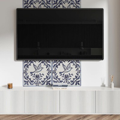 Wall paneling Graphic of a bird surrounded by flora