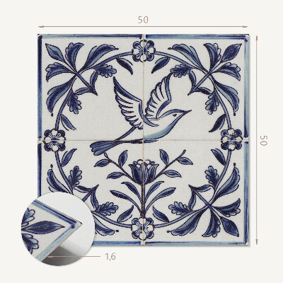 Wall paneling Graphic of a bird surrounded by flora