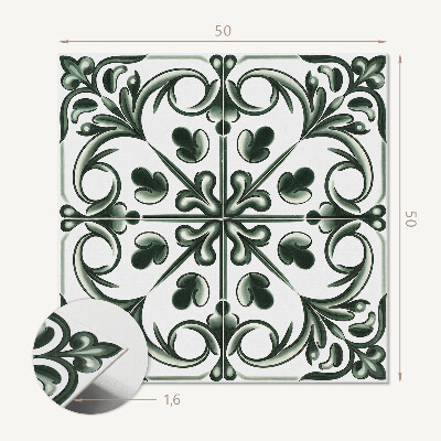 Pvc wall panel square Floral pattern in tile style