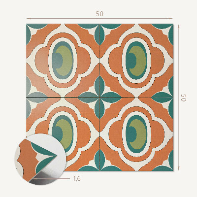 Wall panel square Mosaic with plant elements
