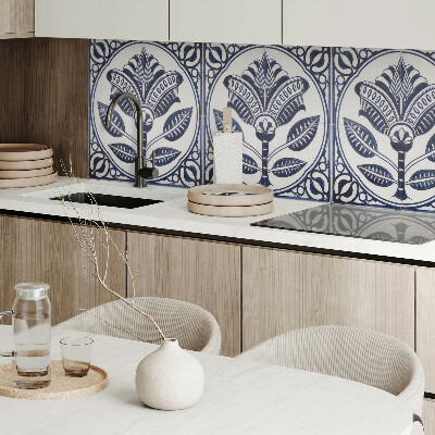 Wall paneling Plant drawing in ceramics