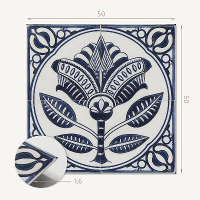 Wall paneling Plant drawing in ceramics